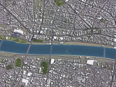 Ahmedabad - City 3D Model Low-poly 3D model