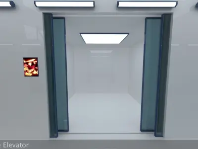 Ultra Modern Futuristic Data Center Low-poly 3D model