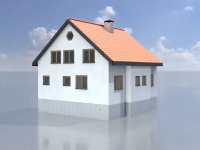 Modern single-family house version 1 R Low-poly 3D model
