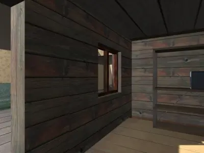 Old house 2 with interior and exterior 3D model Low-poly 3D model