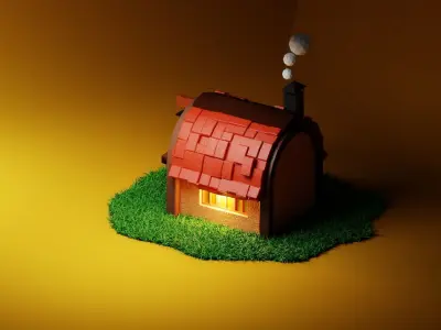 Old cobbler house low poly  3D model
