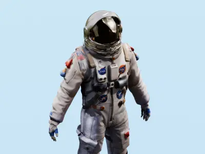  Astronaut Rigged 3D Model Low-poly 3D model