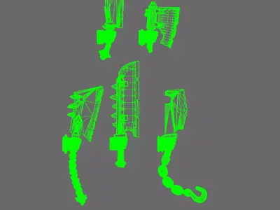 Space Orcs Cleavers LEFT 3D print model