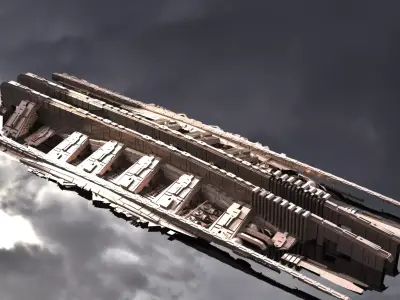 Ancient tech submerged array  Low-poly 3D model