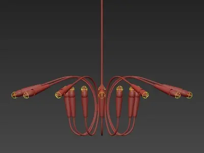 Chandelier modern with lights 3D model
