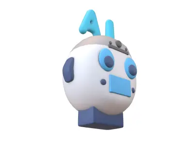AI Robot Icon v1 001 Low-poly 3D model