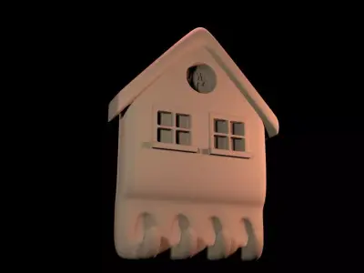 Minimalist Wall Key Holder - 3D Printable Key Rack with Hooks 3D print model