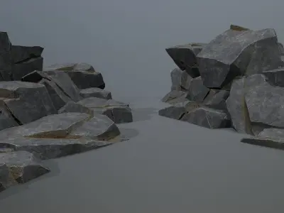 Rock Set Low-poly 3D model 49