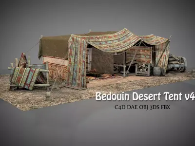 Bedouin Desert Tent v4 3D model