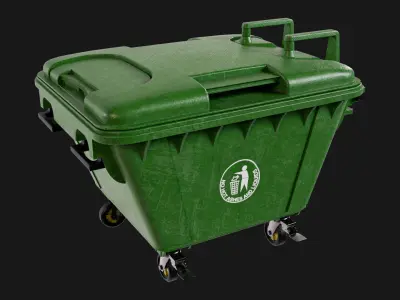 Dustbin Rigged All PBR Unity UE V-Ray Arnold Textures Included Low-poly 3D model