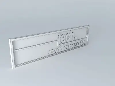 tech cybercafe - Signboard Free 3D model