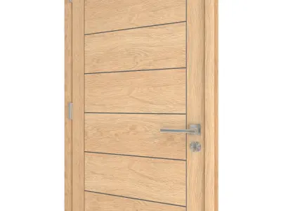 Door-029 door with wooden frame 3D model