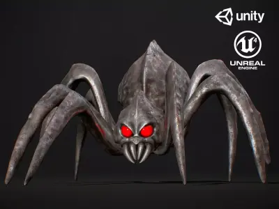 Spider H4 - Game Ready Low-poly 3D model