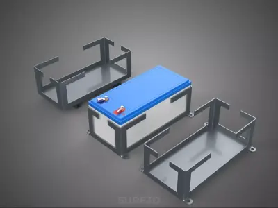 ENCLOSURE BRACKET TRAY BATTERY HOUSING ACCU HOLDER MOUNT RACK AH 3D model