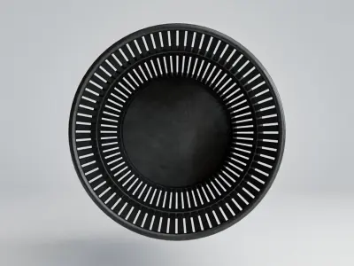 Steel Waste Bin Low-poly 3D model