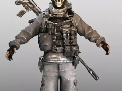 Ghost Soldier Low-poly 3D model