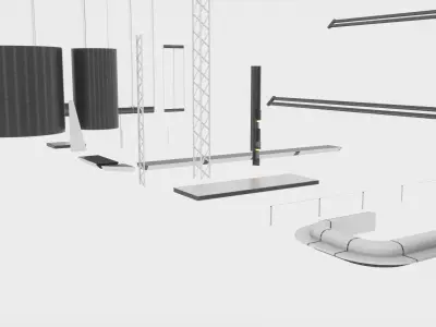 Sci-Fi Style Building Components 3D model