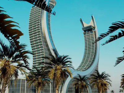 Katara Tower  Low-poly 3D model