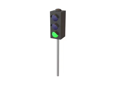 Traffic Light v1 004 Low-poly 3D model