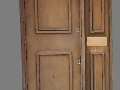 Door 25 wooden Low-poly 3D model