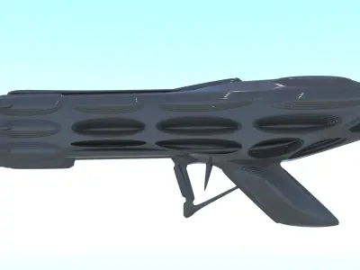 Gun SciFi Weapon 3D LowPoly  Low-poly 3D model