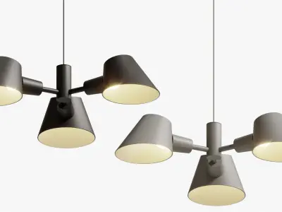 Suspension Lamp Dftp Stay 3-pendant 3D model