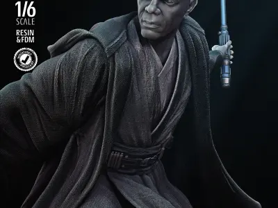 STAR WARS Mace Windu Sculpture Tested for 3D Printing  3D print model
