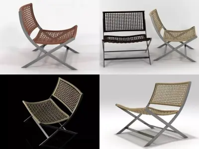 Peter folding chair 3D model