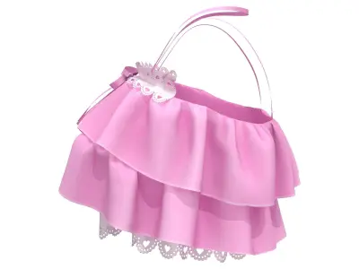 Japanese Lolita Ruffles Amp Top Pink and Black Low-poly 3D model