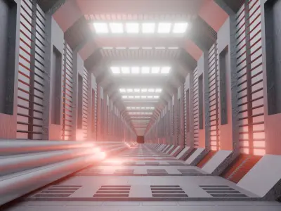 Sci-Fi Hallway 3D model purchase