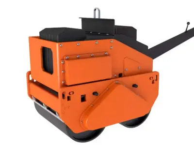 Hand Guided Double Vibratory Roller 3D model