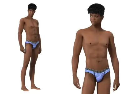 Light Skin Young Man Rigged for Modo 3D model