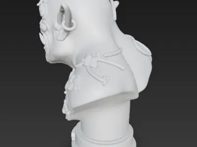 Orc Bust  3D Printable Fantasy Warrior Statue 3D print model