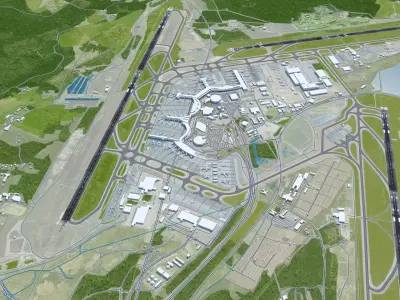 Stockholm Arlanda Airport 15km Low-poly 3D model