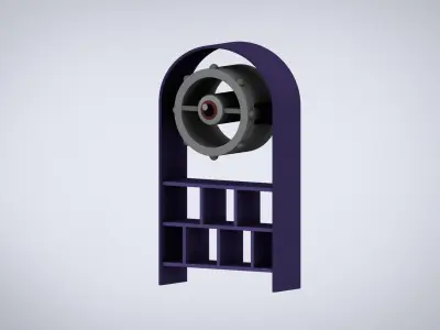 Minion violet book shelf 3D model Low-poly 3D model