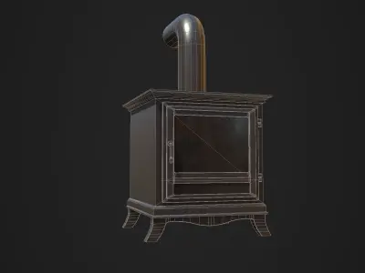 Wood Burner PBR Low Poly Low-poly 3D model