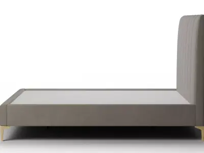 Tall Andes Vertical Channel Tufted King Bed Low-poly 3D model