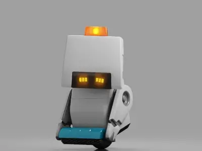 sci-fi cleaner robot rigged animated character 3D model