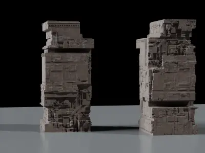 Ancient Sci-Fi Kitbash 3D Assets 3D model