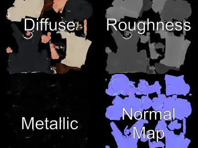 Elegant Young Male Character Rigged and Animated for Games Low-poly 3D model