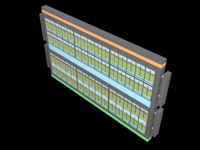 GPU Pascal GP100 Architecture v1 001 Low-poly 3D model