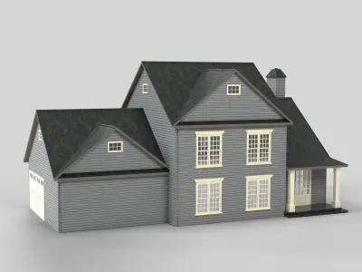 British House Design 15T2  Low-poly 3D model