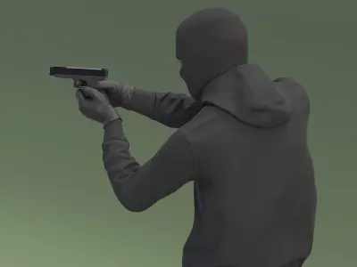  Thief Character Wearing Mask Rigged 