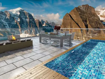 Bedroom 3 interior and exterior 3D model