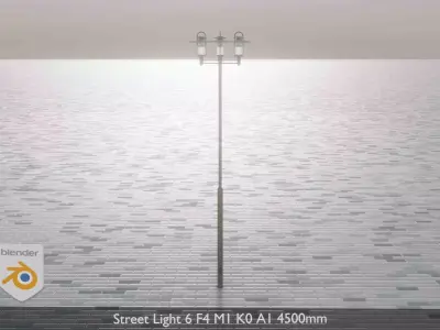 Street Light 6 F4 M1 K0 A1 4500mm  Low-poly 3D model