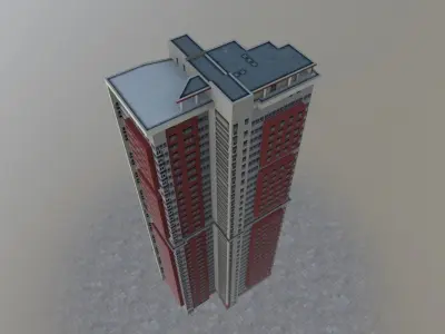 Moscow House Building18 Low-poly 3D model