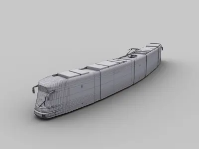 Bombardier Flexity tram Krefeld Low-poly 3D model
