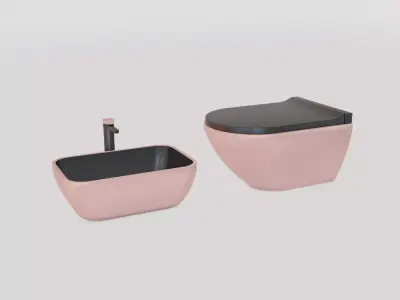 Bathroom Object Low-poly 3D model