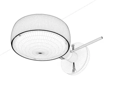 Wall lamp Occhio Sento Parete and mirror  3D model