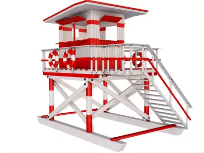 Beach Lifeguard Tower 3D model